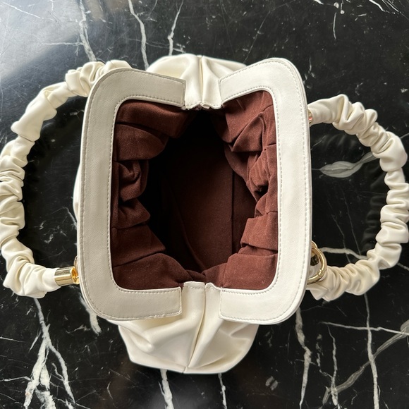 Ego x Molly Mae handheld mini bag with ruched handle in white from ASOS. - Picture 2 of 5